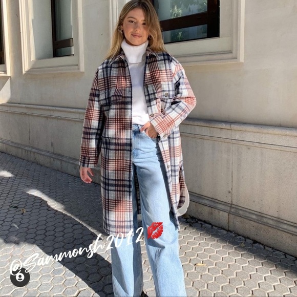 🌟BLOGGERS FAV🌟 ZARA LONG PLAID OVERSHIRT - Picture 6 of 16